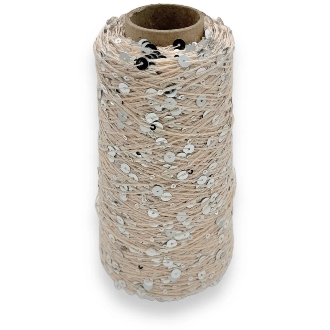 Wolle Halle - Elfi silver | Effektgarn med pailetter.